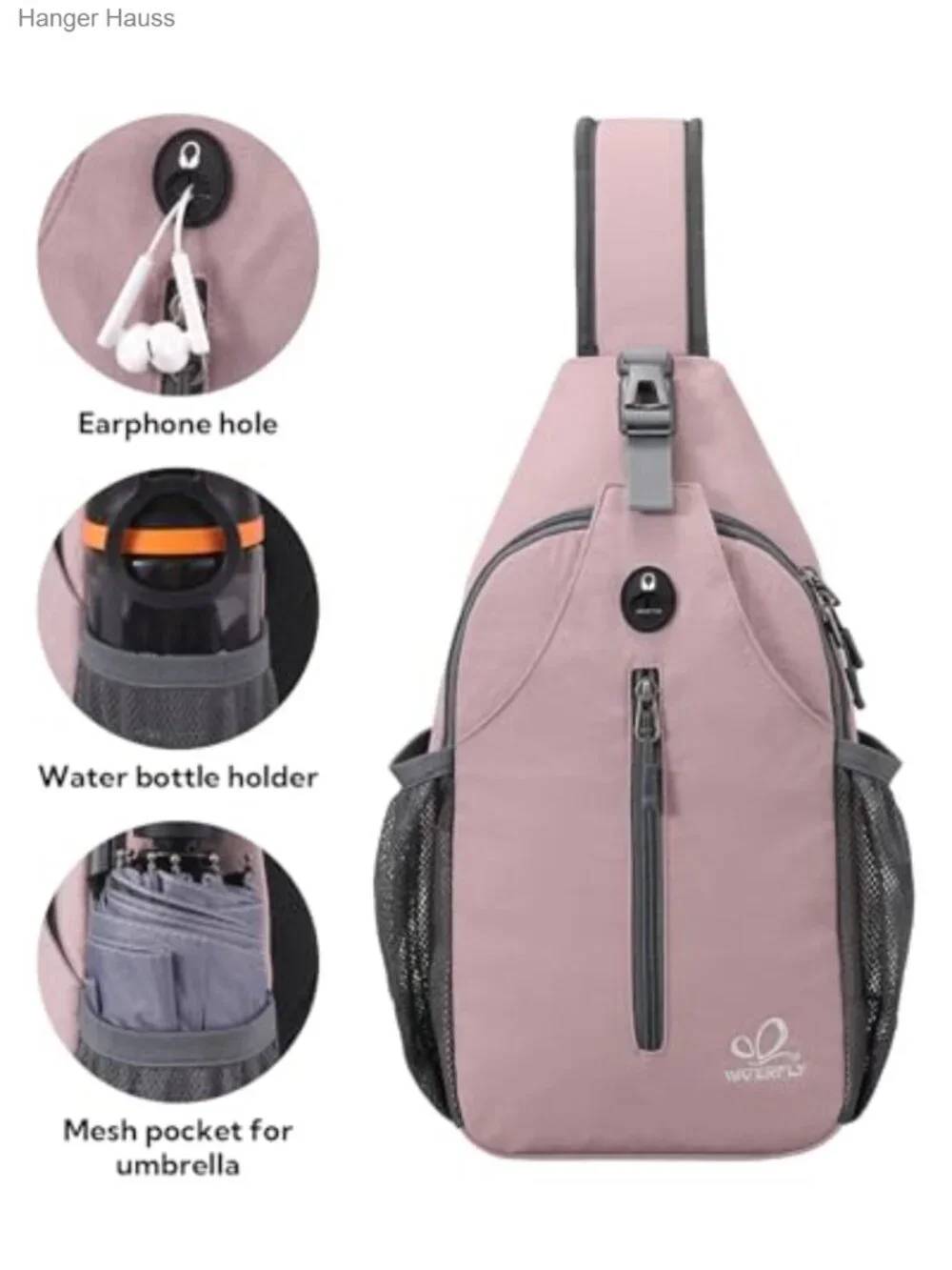 Nylon Sling Backpack Crossbody Daypack Hiking Travel Shoulder Bag